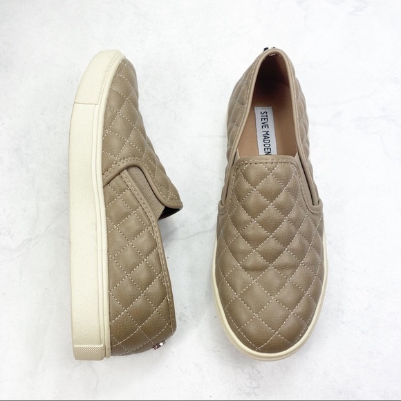 [Steve Madden] Tan Quilted Slip-On Sneakers - Picture 2 of 5